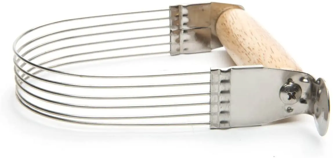 Dough Blender with Wooden Handle, Top Professional Pastry Cutter with Heavy Duty Stainless Steel Blades