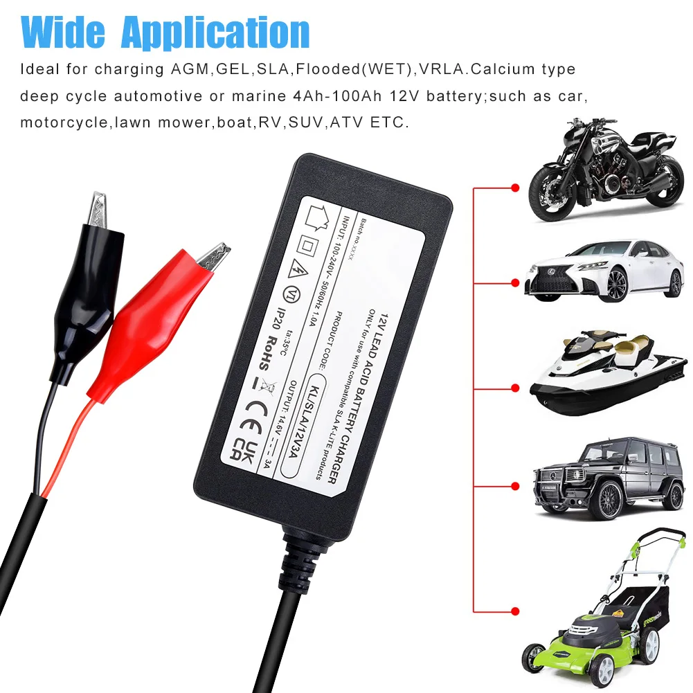 12V 3A свинцово-Кислотное зарядное устройство AGM Gel Cell iGel LTV Trickle Pulse Repaire 14,8 V MCU SLA зарядное устройство