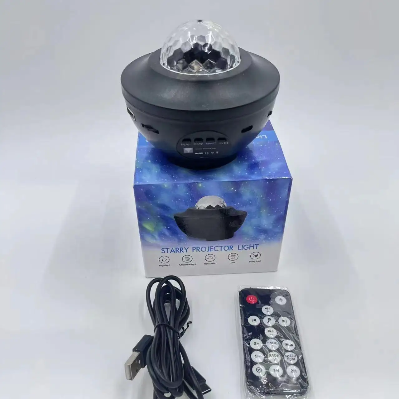 Mini Smart 4K Portable LED Projector Lamp 3D Laser Bedroom Night Lights Beautiful Black ROHS Certified Hotels Residential Use