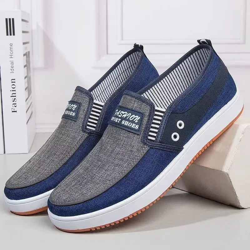 man flat shoes Jeans denim canvas flat shoesold man father student cheap walking shoes