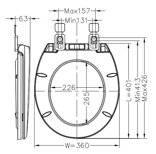 round shape hygienic quick down installation white  PP plastic toilet seat cover lid