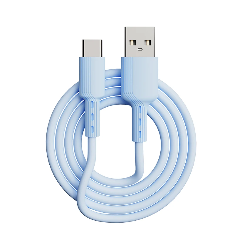 ECO-friendly soft liquid silicone material 3.3ft length micro type c 8 pin smartphone charging cable