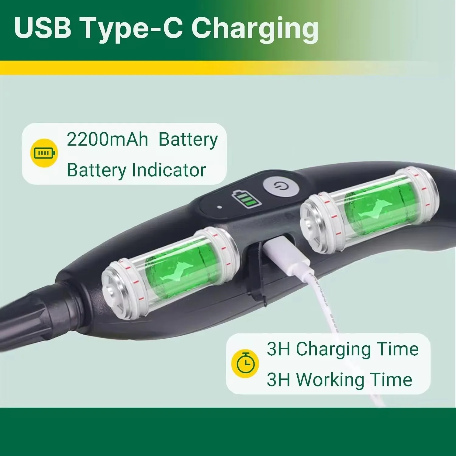 Garden Electric Sprayer Battery Powered Sprayer Wand USB Rechargeable Portable Watering Wand with Telescopic Rod