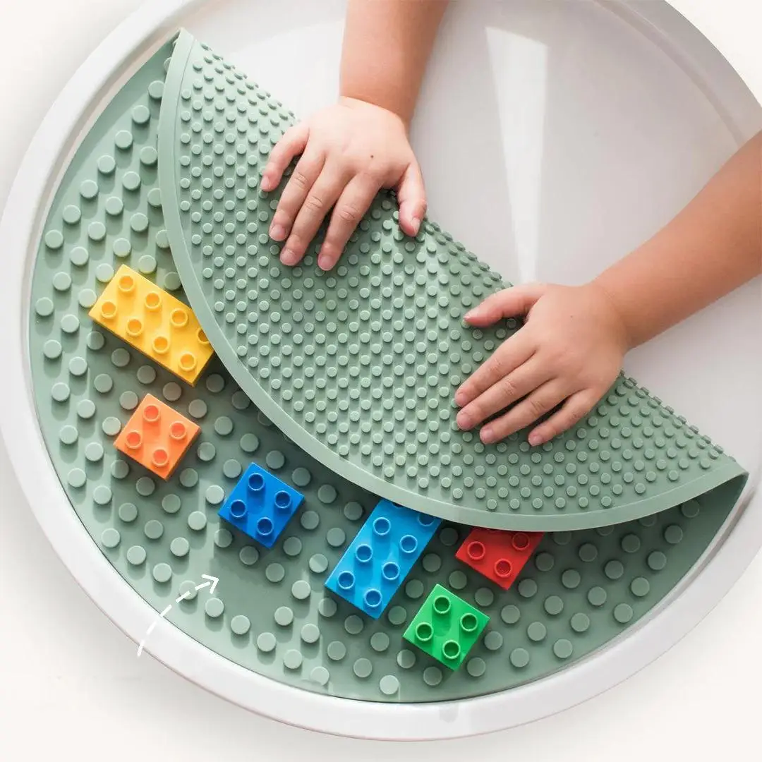 Amazon Hot Selling Sensory Basin Accessories Small and Medium-Size Silicone Block Pad Plastic Building Theme Toy for Children