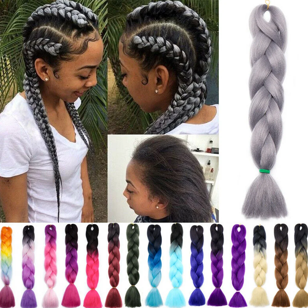  Ombre Jumbo Braiding Hair Extensions 41Inch Synthetic Braids for Crochet Box Twist Mixed