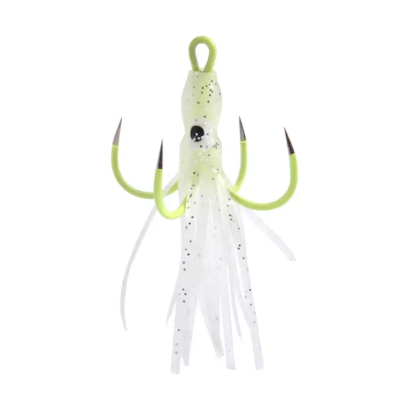 Luminous Squid Four Anchor Hooks Lead Metal Hook Fishing Jig Hooks For Seafishing With Fishing Lure