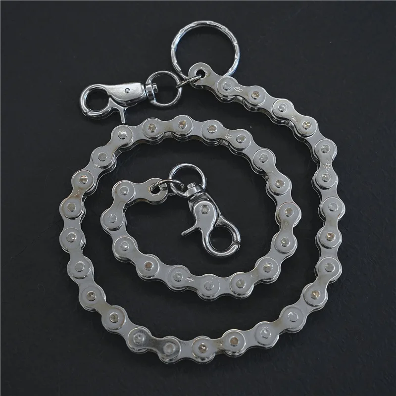 RW Fashion Punk Gothic Pocket Skull Chain Layered Skirt Jeans Pant Wallet Biker Trouser Metal Belt Link Chain for Men Woman Gift