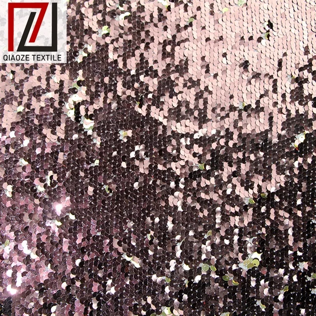 Custom-made glitter two tone mermaid reversible rainbow sequin fabric