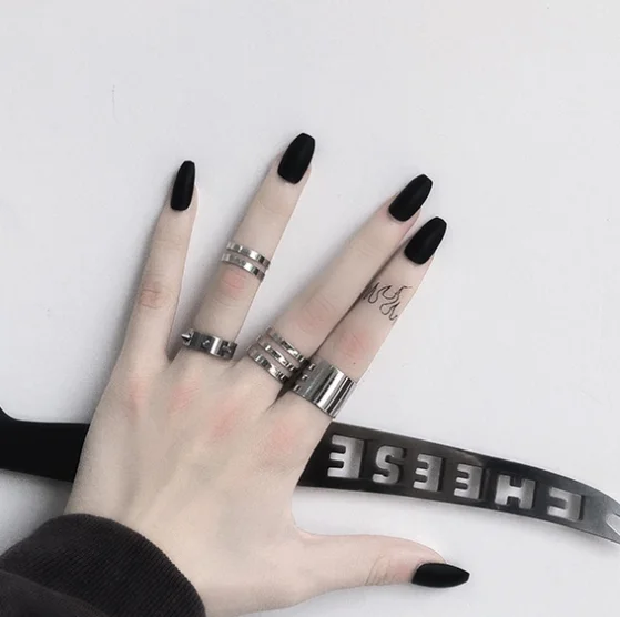 3pcs/set simple minimalist korean ring adjustable open women female ring set