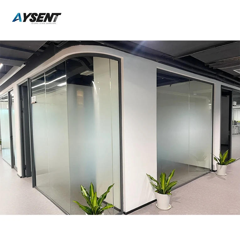 Solid milky white PVB tempered laminated glass used for bathroom office living room partitions