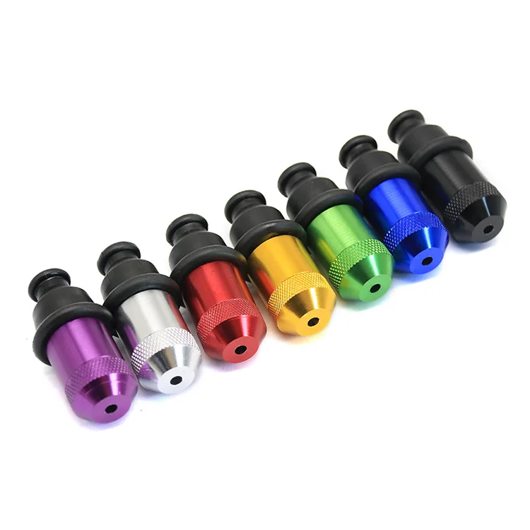 wholesale multi-color rubber pacifier pipe 53MM small aluminum snuff bullet rubber small smoking accessories snuff pipes