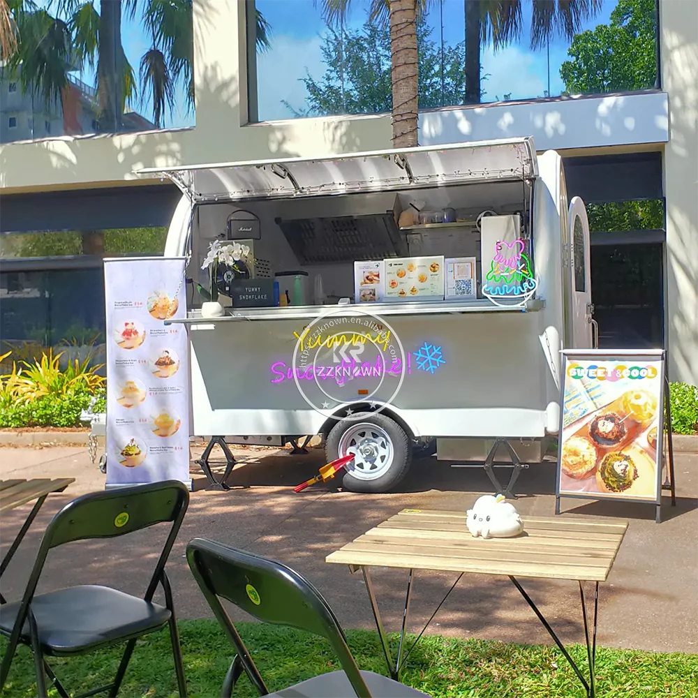 Commercial Food Van Concession Street Mobile Food Truck Cart Fast Trailer For Sale Usa Europe Outdoor Mobile Food Trailer