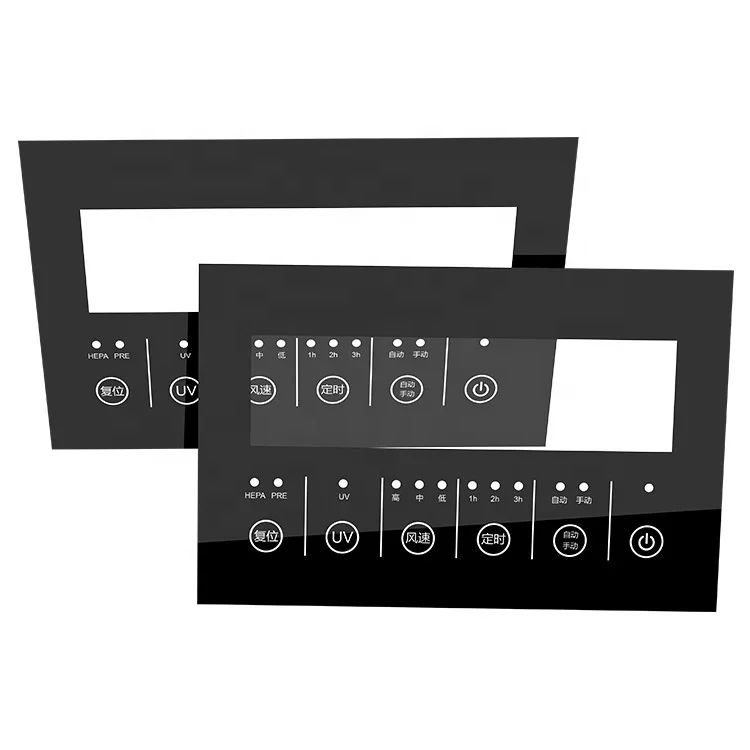 Screen printed opaque polycarbonate acrylic touch control electronic front panel