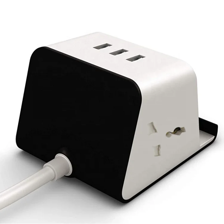  Hot selling universal outlet socket with Surge Protector smart power strip 2AC 3usb and wireless charger