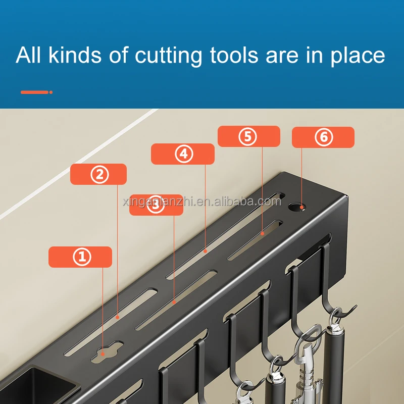 Kitchen punch-free wall-mounted knife spoon fork rag utensil wall organizer holder rack holder rack hanger for collectible spoon