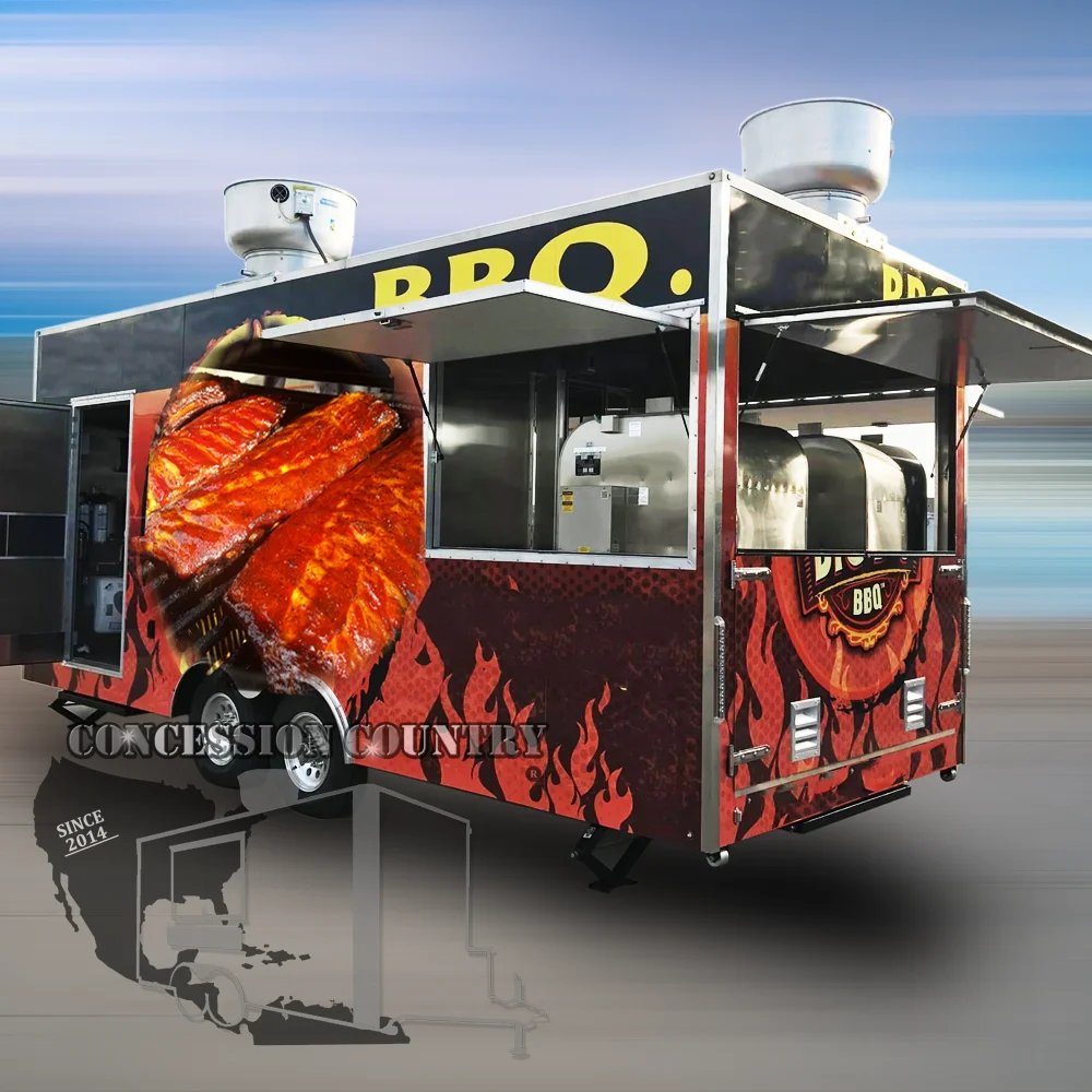 Mobile Outdoor Kitchen Bespoke Food Trailer Fully Equipped Restaurant Commercial Fast Truck Coffee Booth