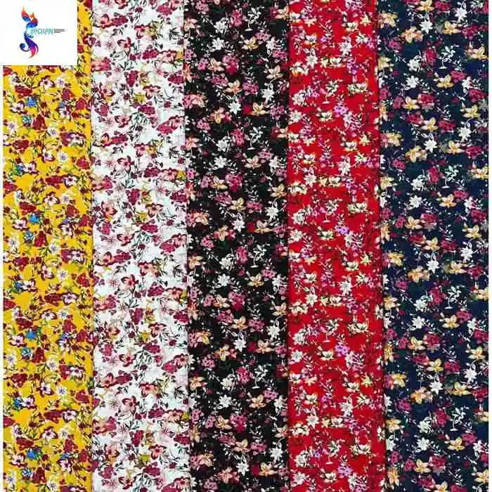 Shaoxing textile stock lot fabric woven printing poka 100%polyester for garment