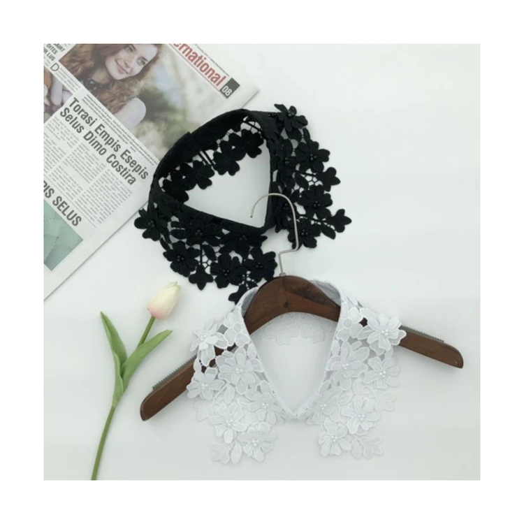 Spot wholesale detachable blouse collar Embroidery Flower Pearl collar