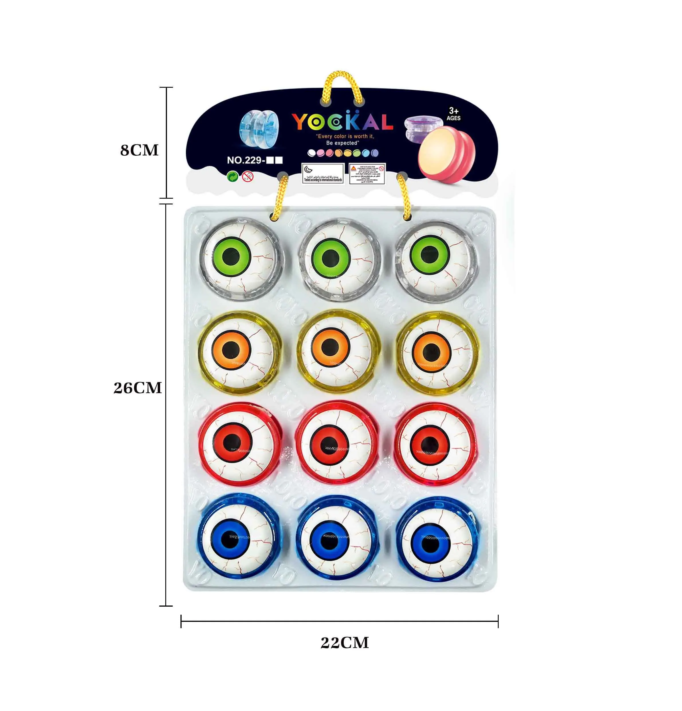 Hot Selling Eye Style LED 1A Beginner Yoyo Ball Halloween Educational Toys for Kids