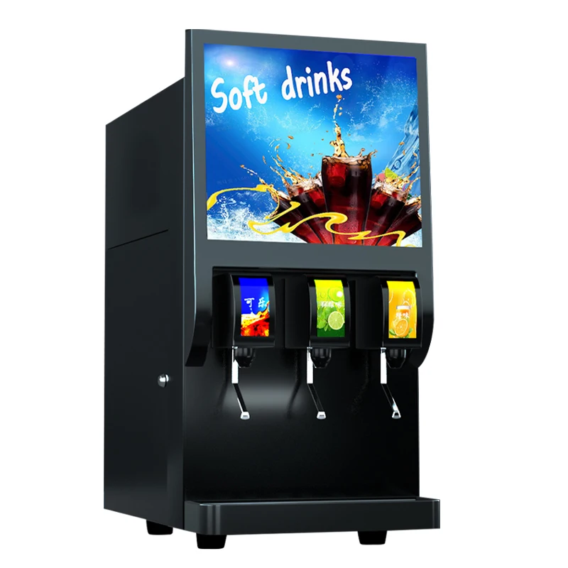 Soda soda machine Cola machine three kinds of beverage large capacity best price Black baking paint