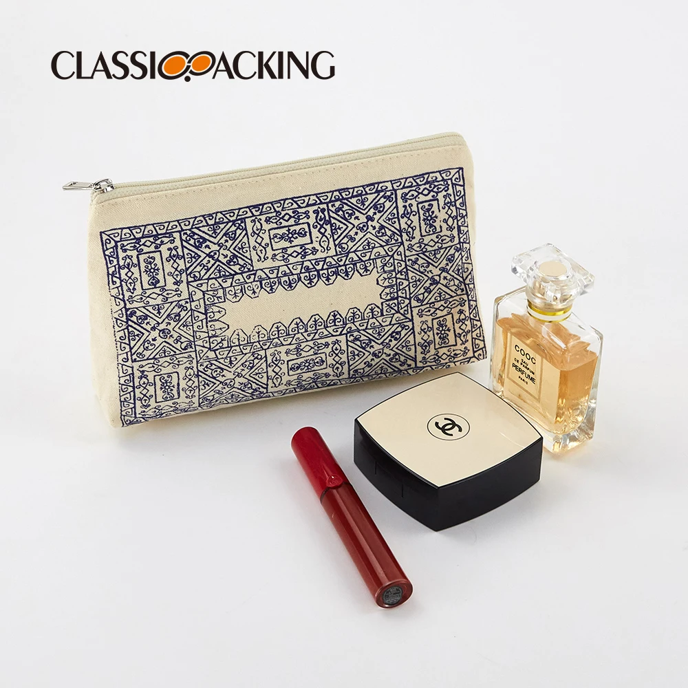 BSCI ISO Sedex FAMA Factory Wholesale Makeup Travel Bag Eco-friendly Organic Cotton Cosmetic Bag