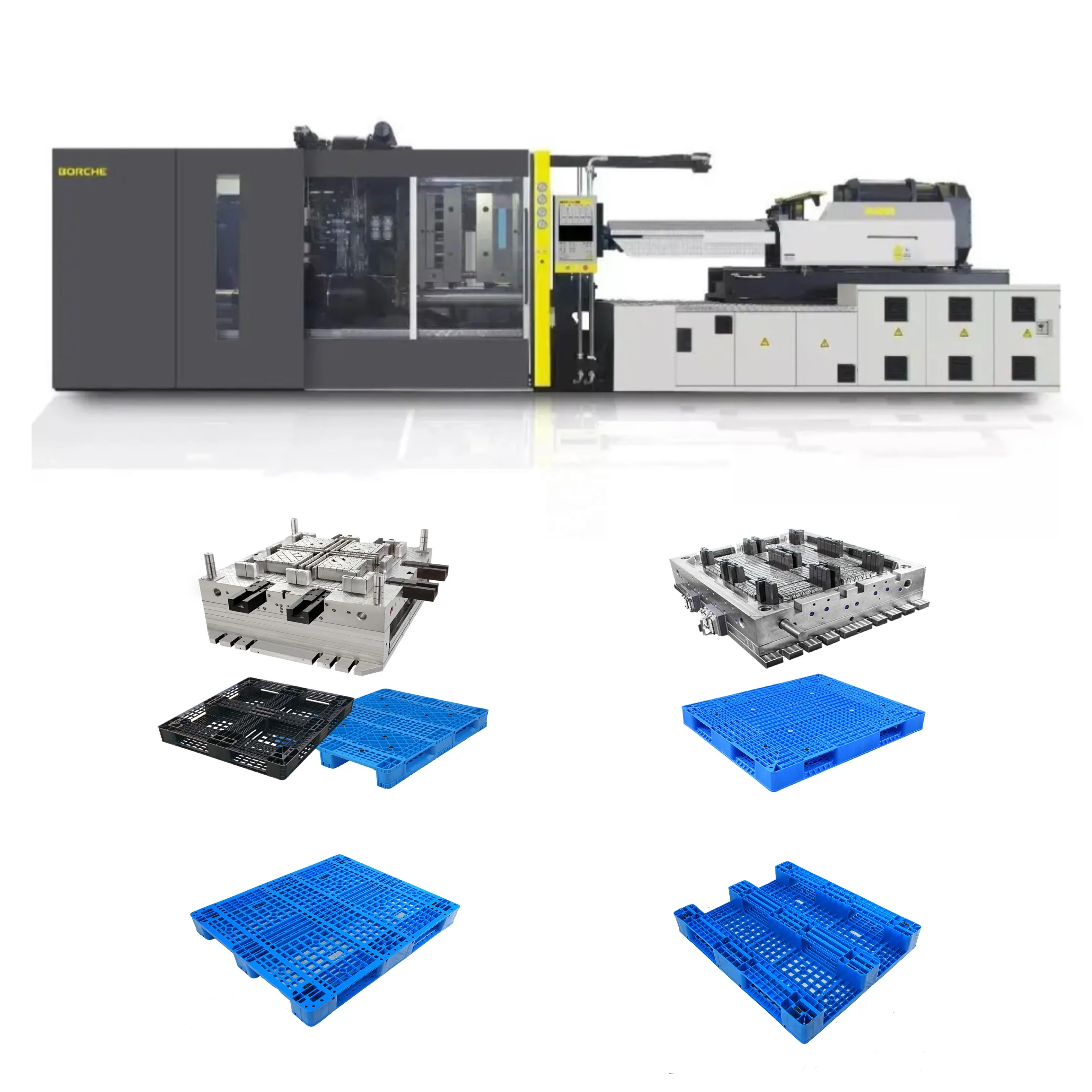 High performance servo driven two-platen injection molding hdpe plastic pallet tray making machine