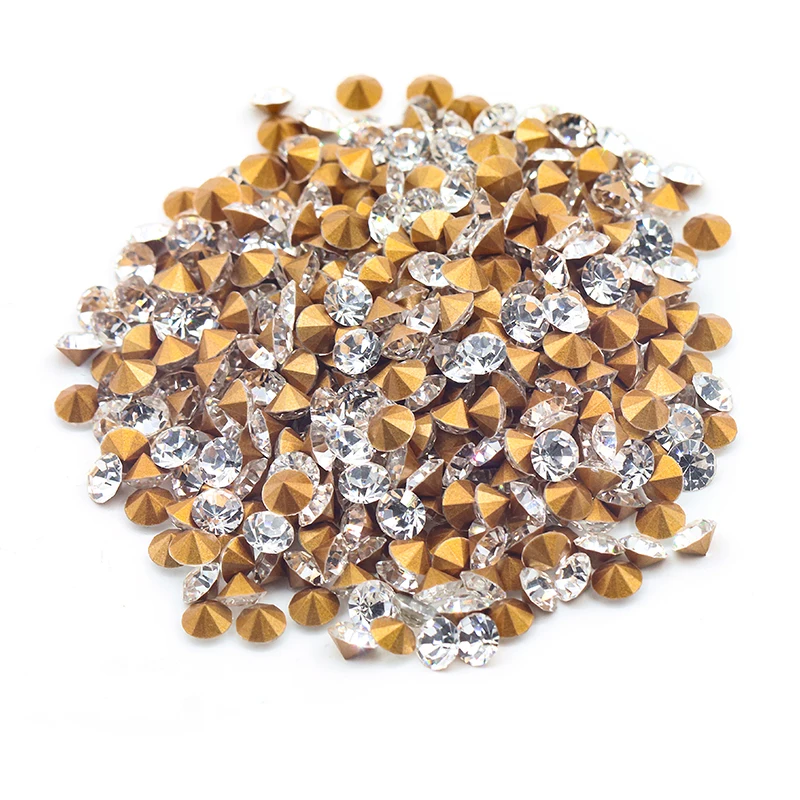 Wholesale Bulk Pointed Back Round Crystal Rhinestone Non Hot-Fix Crystal For DIY Nail Clothes Garment Accessories
