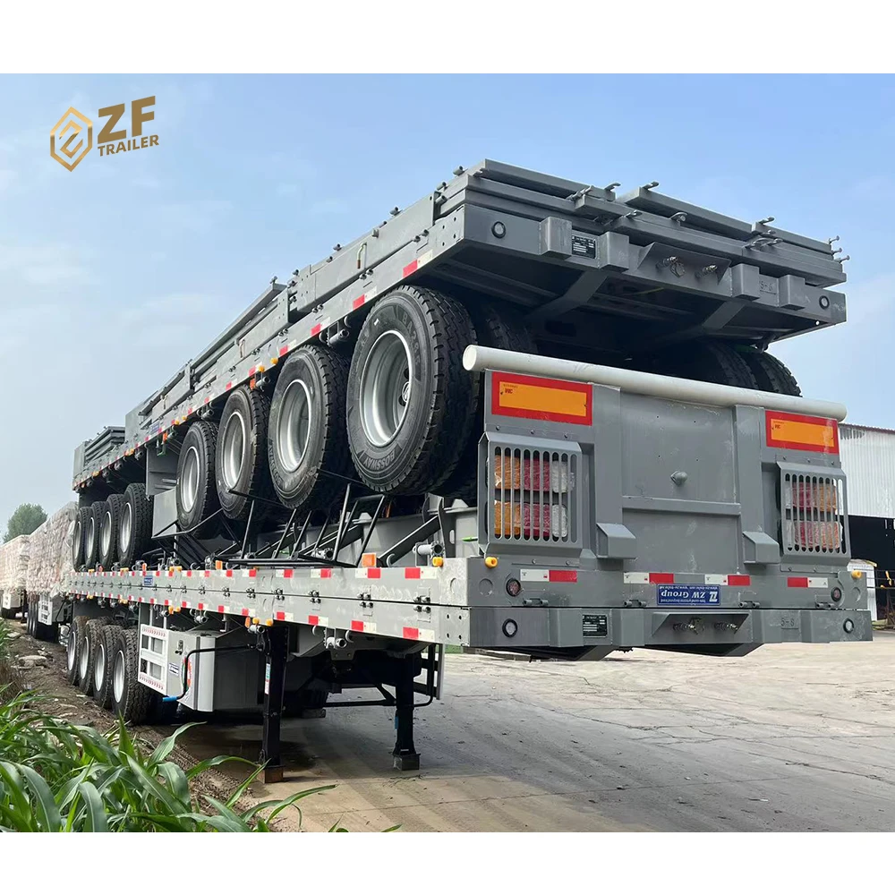 Hot Sale 40ft 60ft Pan Trailer Flatbed Truck Trailer 3 Axles flatbed trailer for sale kenya