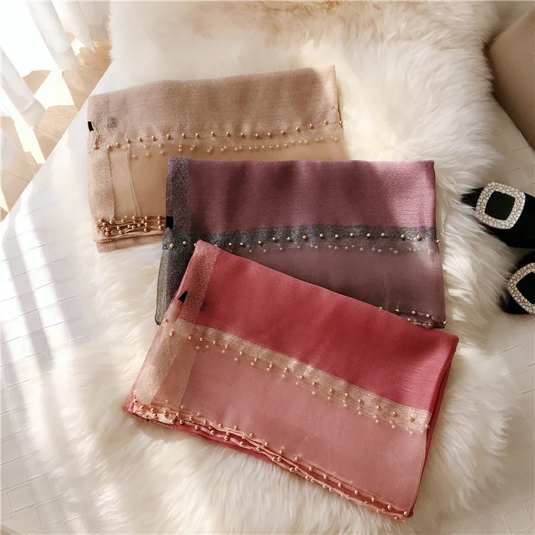 Dubai Popular Stylish Sexy Girl Colorful Gloden Glitter Women Muslim Hijab Beach Indian Silk Shawl Scarf