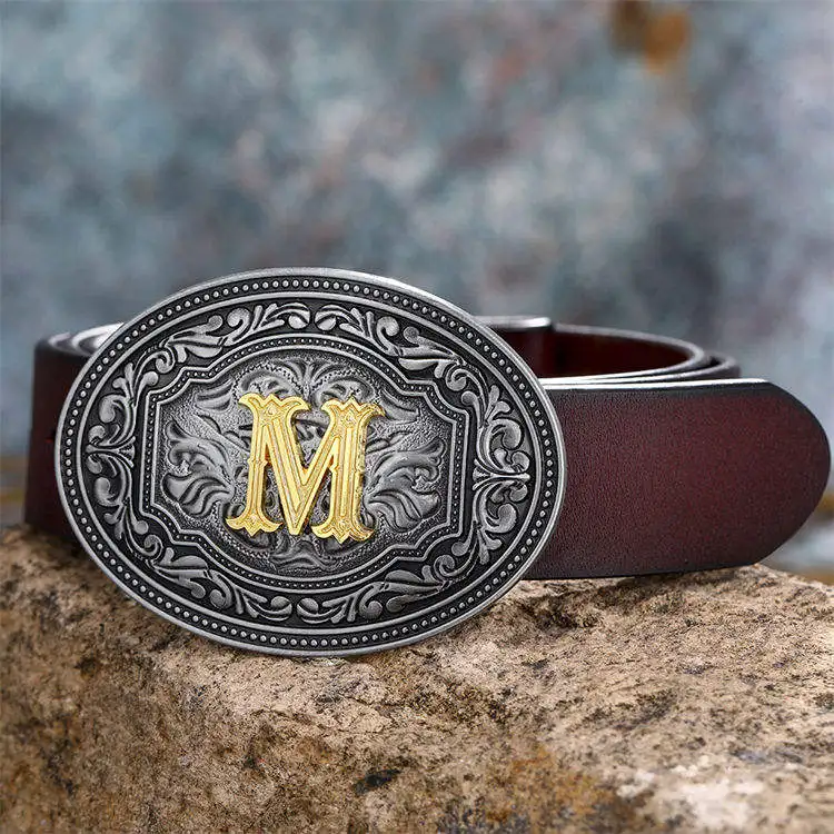 Belt Buckle For Men Smooth Buckle Western Hip Hop American Casual Personality Zinc Alloy Cowboy Plate Buckle