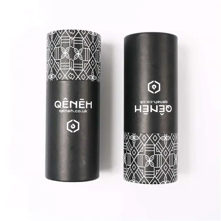 Custom Logo Biodegradable Brown Craft Paper Cardboard Tube For Tea With Rolled Edge Round Cylinder Packaging Box