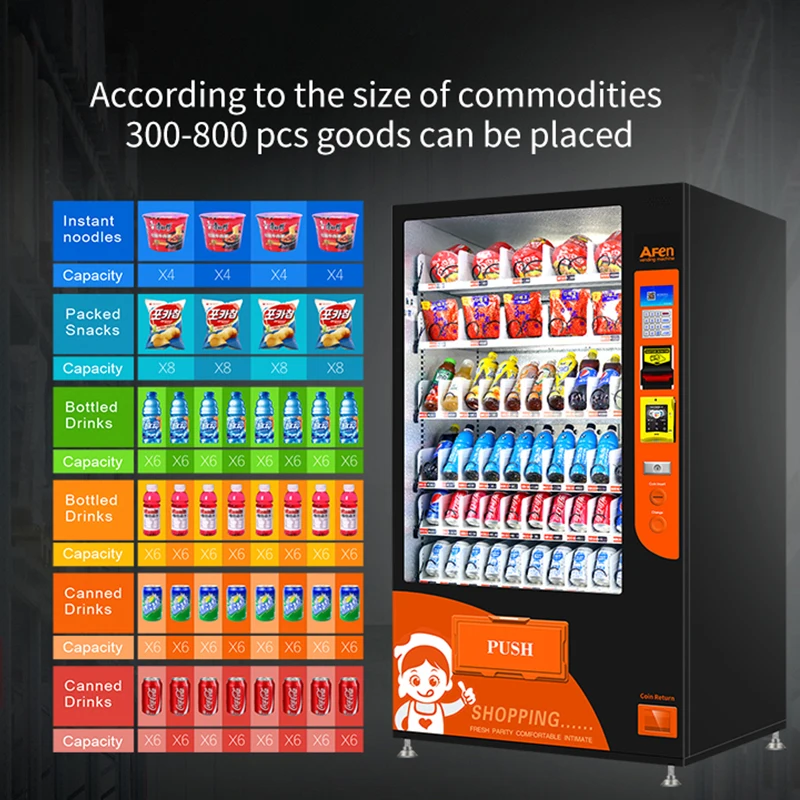 Af-60 Large Capacity Automated Cold Water Bottled Water Coin Operated Vending Machines For Sale