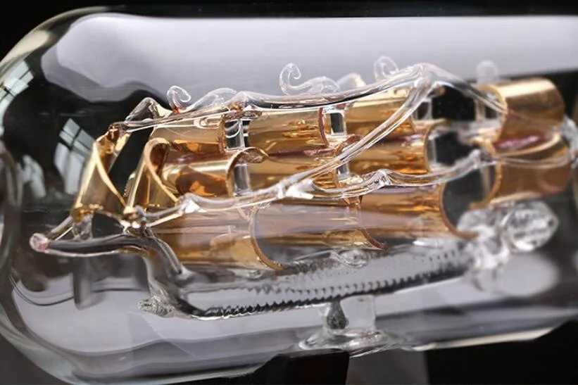 Sailing Vessel Floating Bottle Gift Blown Handcraft Glass Creative Business Art & Collectible Ship in Bottle