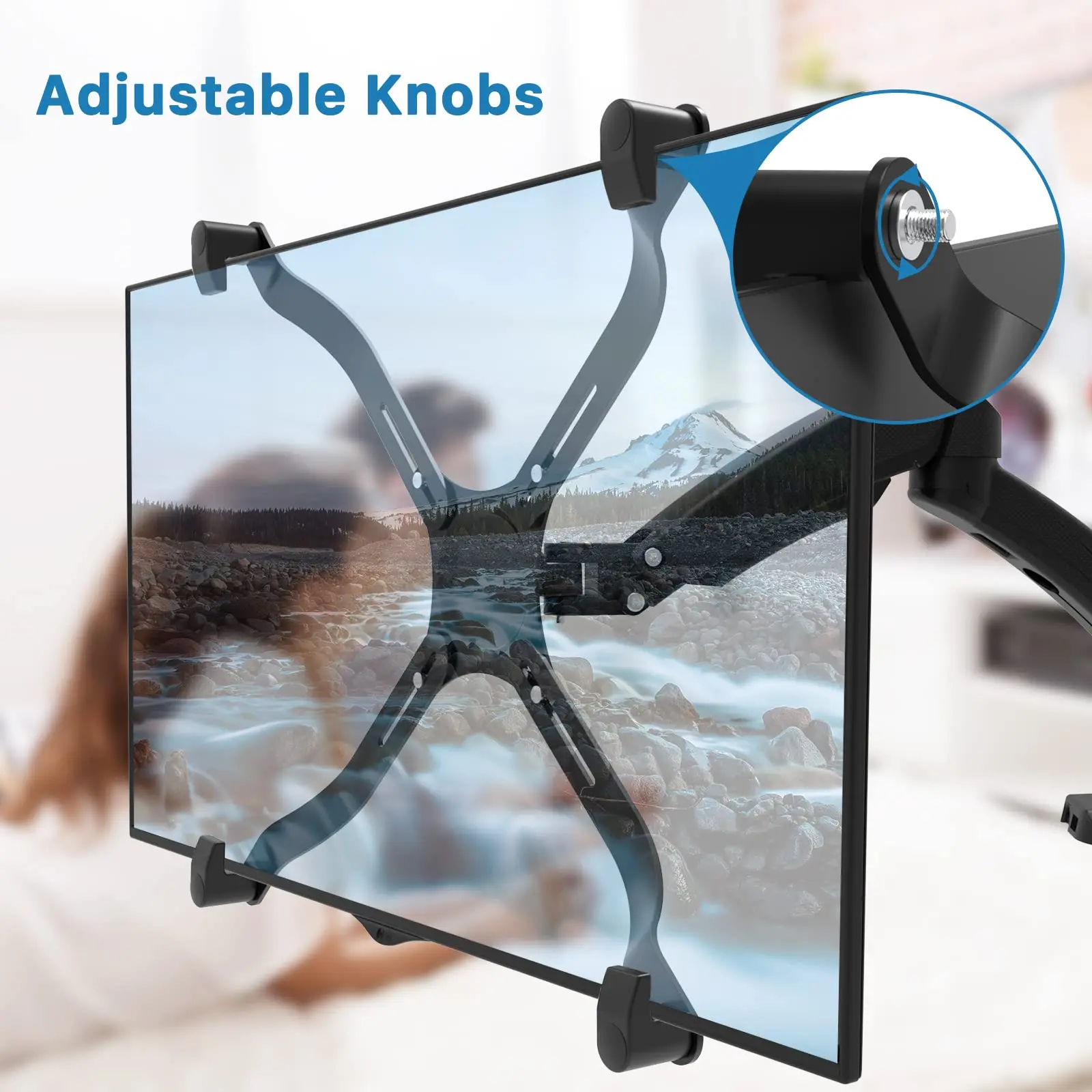 VESA Mount Adapter Fits 13 -27 inch Screens, Monitor Bracket Includes 4 Adjustable Knobs, Suitable for Nonporous Digit Display