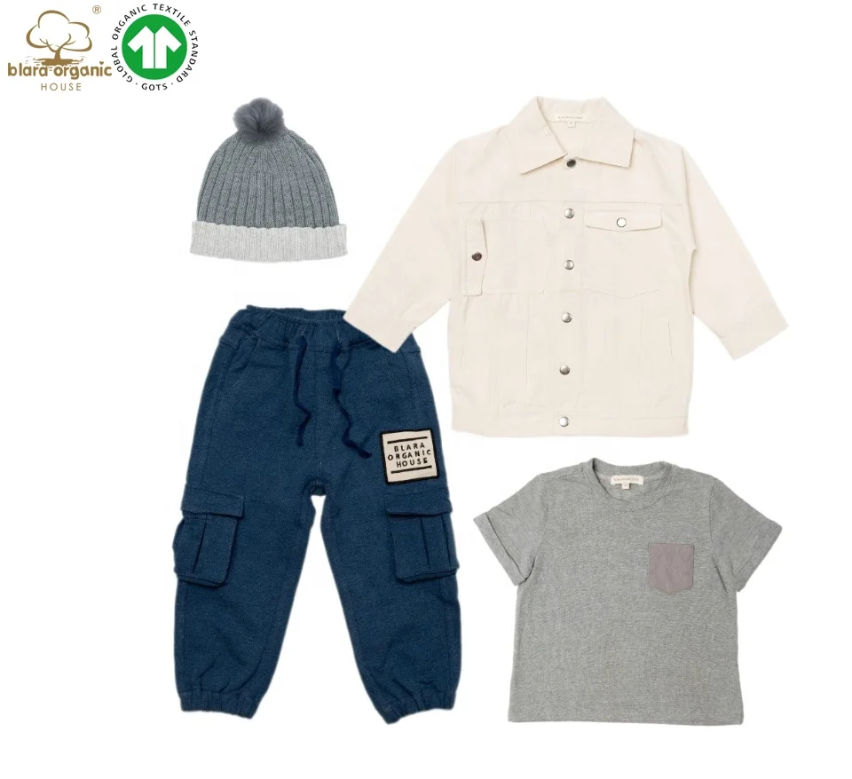 Recycle Fashion Organic Cotton Boy Half Sleeve T-shirts Kids Summer Embroidery Clothes