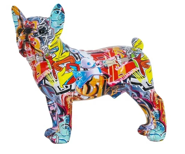 European style latest trendy design creative amazon arts and crafts animal dog resin statue for home decoration
