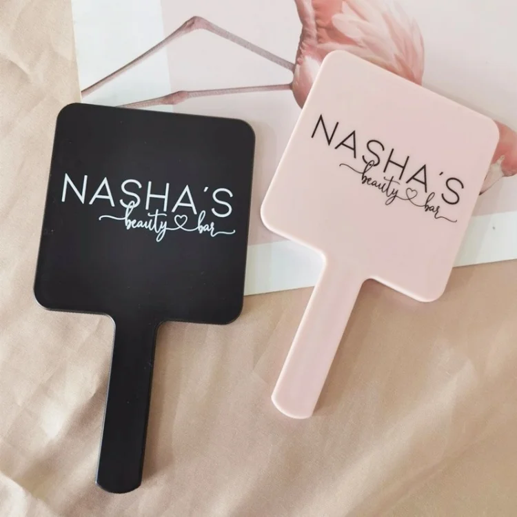 Handheld Mirror Social Media Prop Custom Eyelash Technician Prop Lash Room Decor Aesthetic Signage Bridesmaid PMMA Hand Mirror
