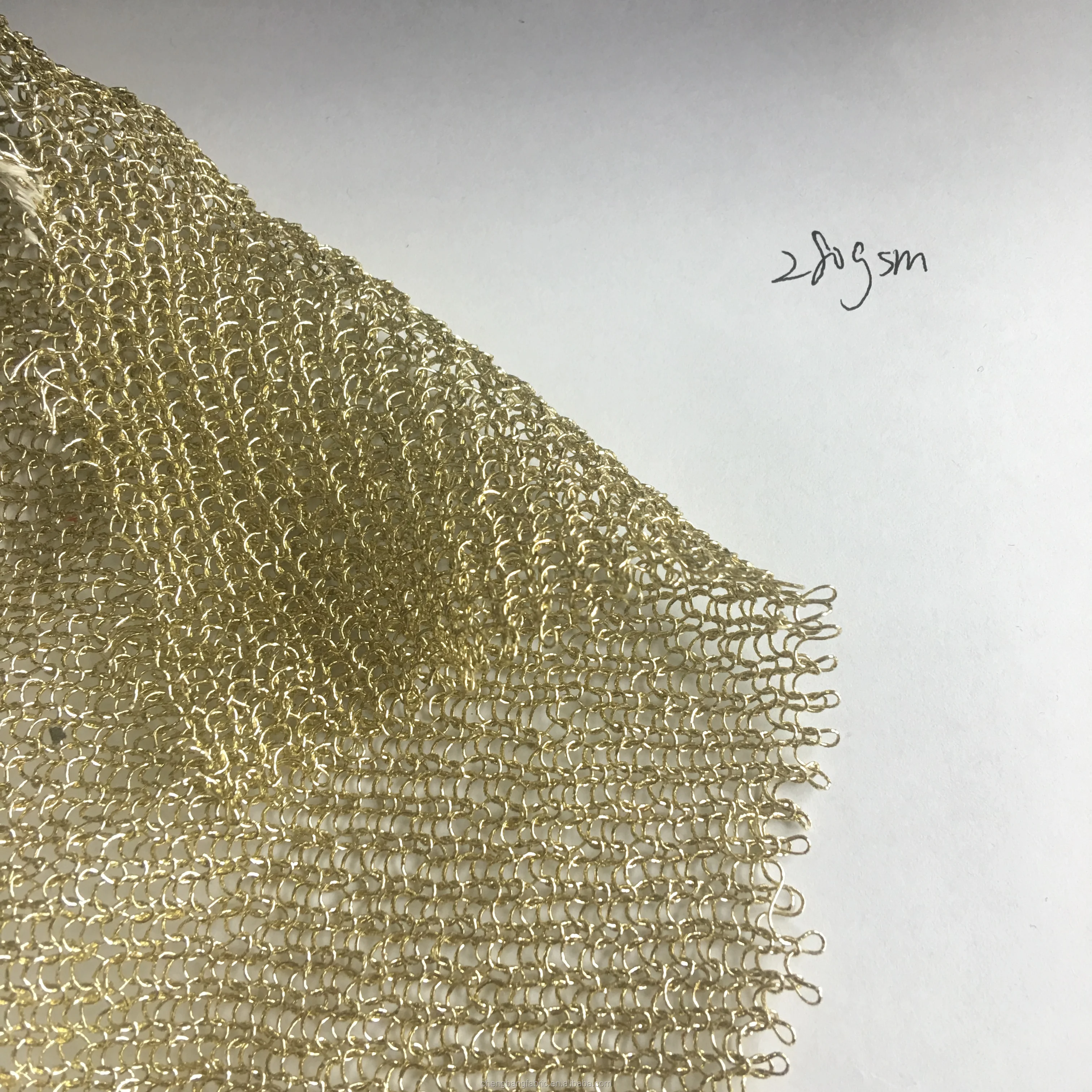 Last Fashion 100% Polyester Gold Sliver Yarn Count Metal Mesh Fabric for Decoration