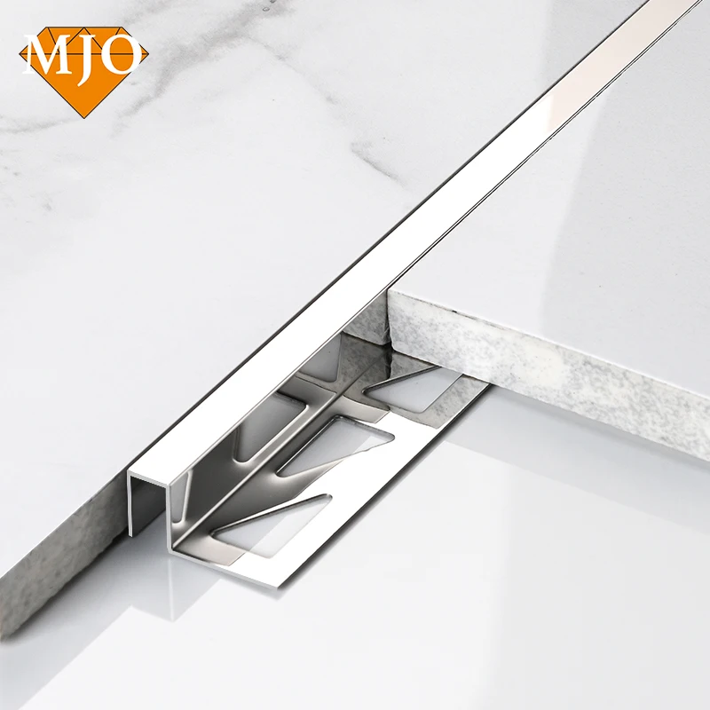 Foshan Manufacturer MJO Tile Profile Edge Trim Tile Edging Trim For Wall Floor Edges Decoration 304 Stainless Steel Tile Trim