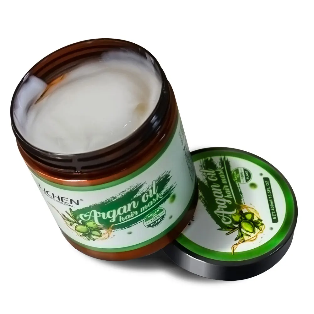 Lichen private label leave in organic vegan smoothing argan hair mask bulk professional hair treatment