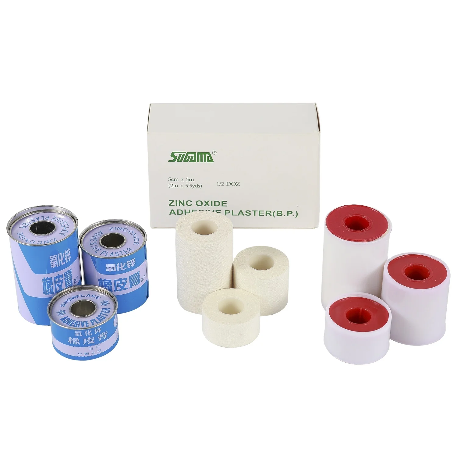 white and skin color adhesive plaster with zinc oxides