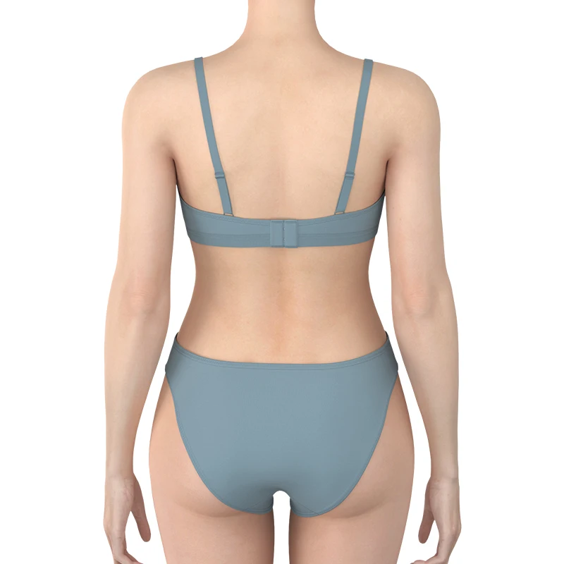 Custom Design Colors Bikini Top Panties Set Women High Cut Beachwear Sheer Wireless Sexy Swimsuit
