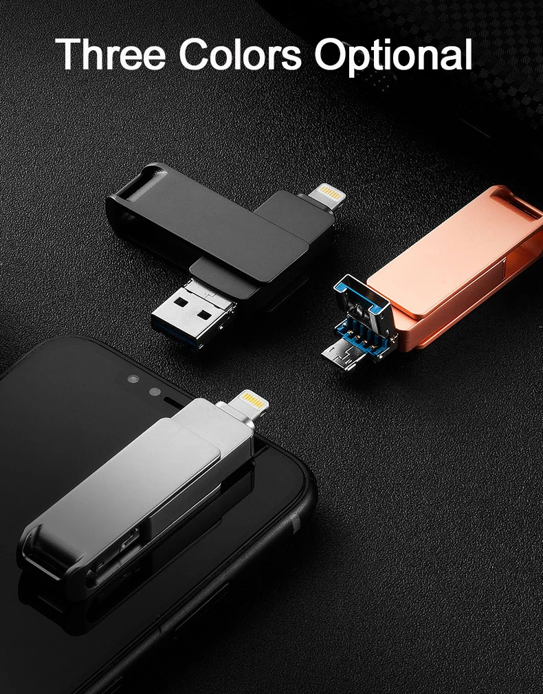 Custom USB Flash Drive For Iphone 64GB 128GB 256GB Real 100% Capacity No Fake With Retail Gift Box Free Engrave Logo