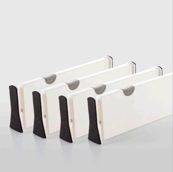 Plastic Drawer Dividers Organizer 2 Or 3 Or 4 Pcs Set Adjustable Separators Expandable Drawer Organization Separators