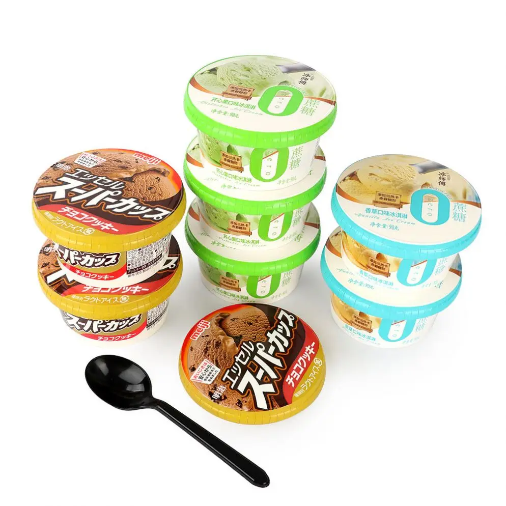 custom printed logo 3.5oz 4oz 5oz 6oz 8oz small biodegradable disposable square branded cups for ice cream and yoghurt