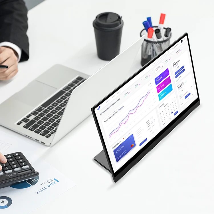 Portable Monitor - 15.6 Inch  Touchscreen 1080*1920 Auto-Rotating FreeSync Frameless USB-C Computer Display with