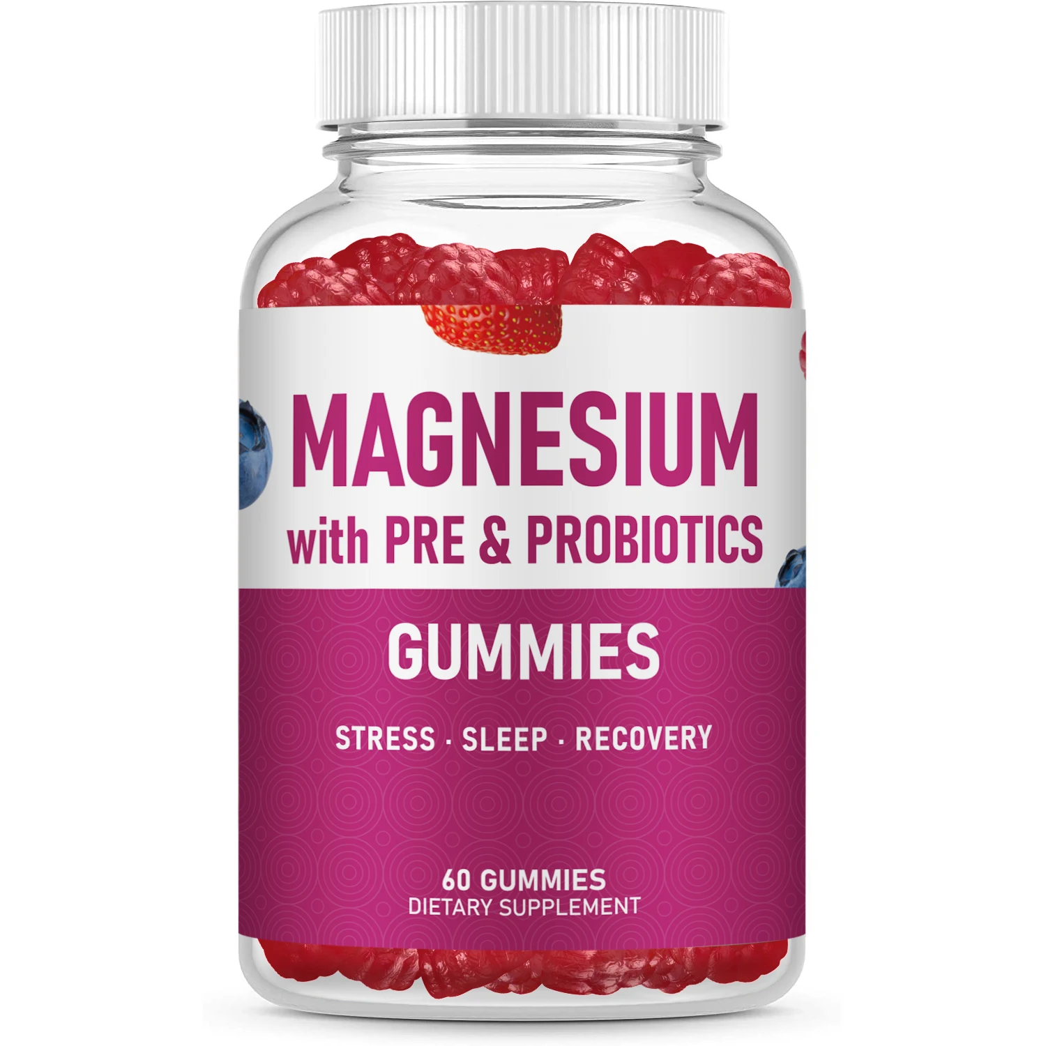 Nutritional Supplement Magnesium Gummies with Pre and Probiotic Hot Flash & Night Sweat Relief