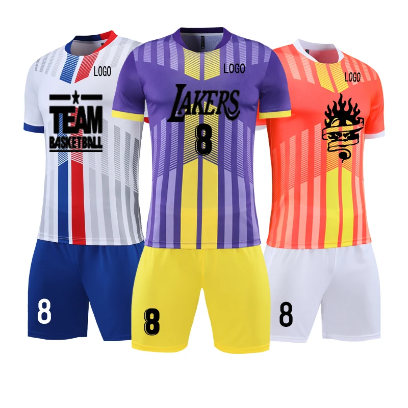 Latest 100% Polyester Soccer Jerseys Best Quality Cheap Wholesale Football Shirt Club Team Kids Football Kits