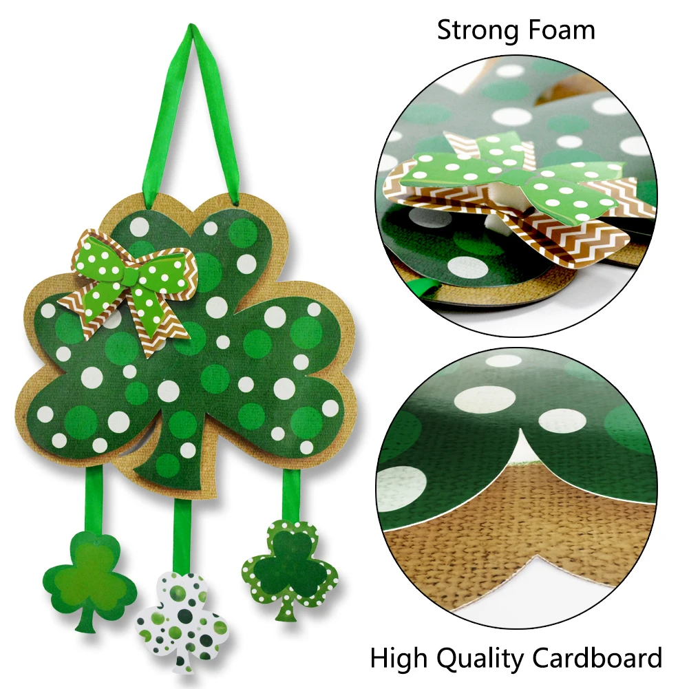 Party Supplies St. Patricks Day Green Lucky Clover Door Hanging Decoration Sign For Holiday Party Daily Decorations
