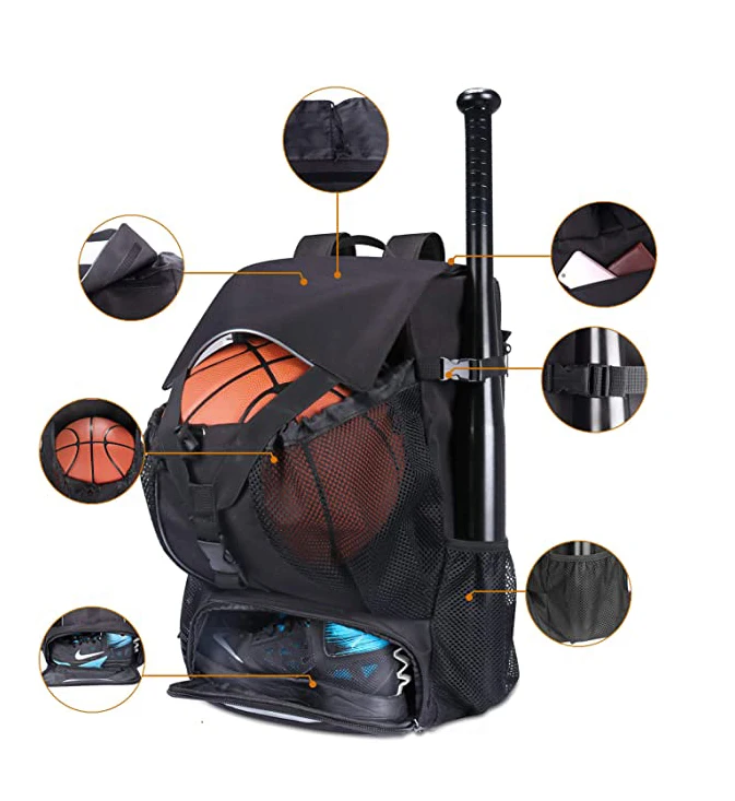 Advocator OEM/ODM Soccer Bag Backpack Fit Baseball Laptop Compartment Casual Large Sport Backpack